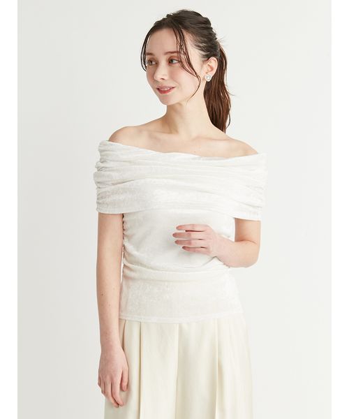 celford スクエアネック 半袖Tシャツ シュリンクスリーブカットソー(カットソー)｜TOPS（トップス