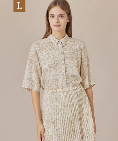 【L】【WEB・一部店舗限定】シルエットフラワーブラウス