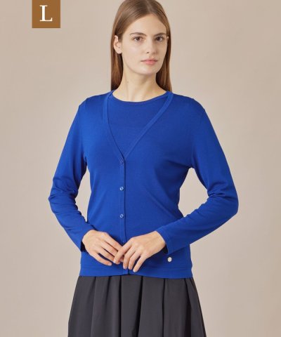 【L】【WEB・一部店舗限定】レーヨンナイロンカーディガン