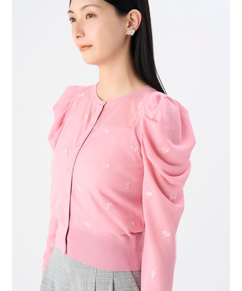 新品未使用　celford セルフォード シアーニットカーディガン ピンク 中古・古着通販】CELFORD (セルフォード) シアークロップド