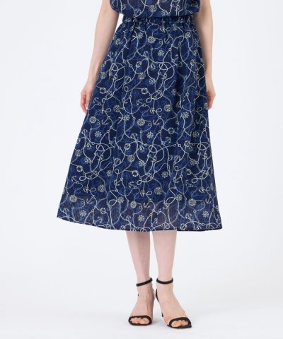 【ウォッシャブル】ミジンサッカー マリンプリントスカート