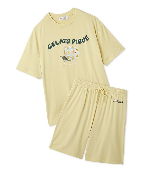 HOMME】【接触冷感】レーヨン夏祭りプリントTシャツ&トハーフ