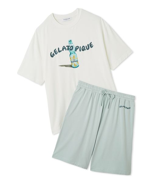 HOMME】【接触冷感】レーヨン夏祭りプリントTシャツ&トハーフ