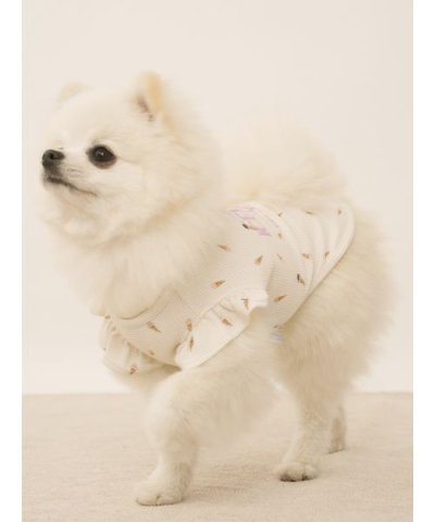 【CAT&DOG】アイス柄フリルワッフルプルオーバー