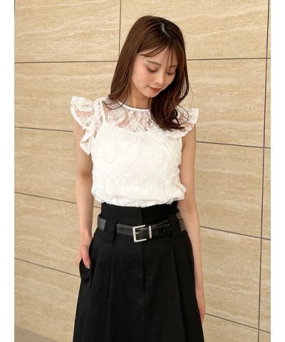 レースフリルプルオーバー