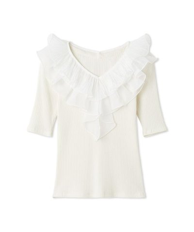 フリルカラーカットプルオーバー