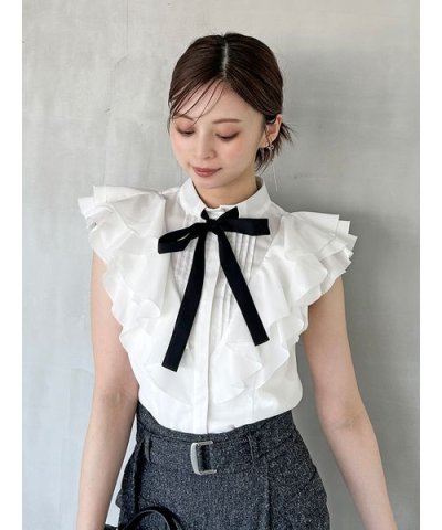 フリルボウタイブラウス