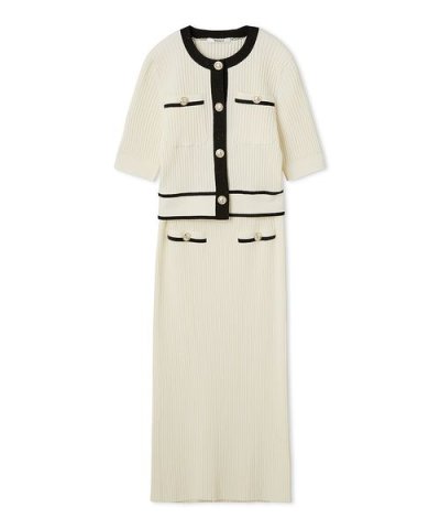 メタルボタンニットセットアップ