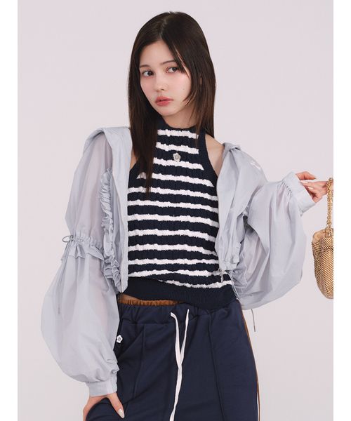 新品【LILY BROWN×MARY QUANT】UVカットフリルシアーブルゾン LILY BROWN×MARY QUANT】UVカットフリルシアーブルゾン/接触冷感