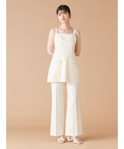 ペプラムトップスフレアパンツセット