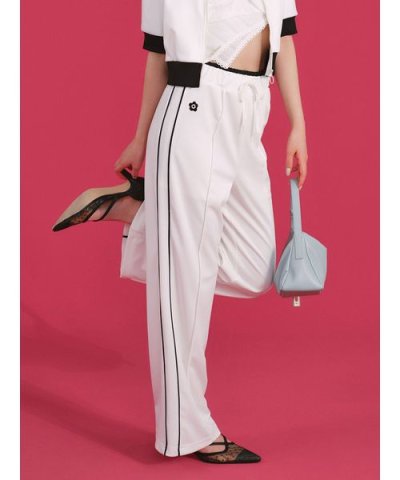 【LILY BROWN×MARY QUANT】デイジー刺繍セミフレアトラックパン