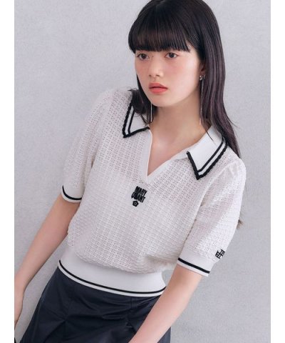 【LILY BROWN×MARY QUANT】シアーポロニットトップス