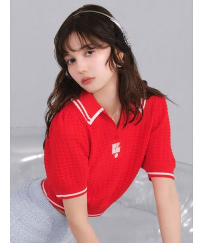 【LILY BROWN×MARY QUANT】シアーポロニットトップス
