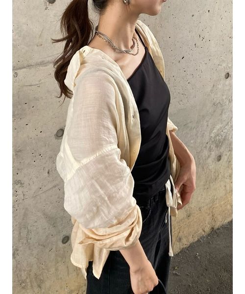 ミラオーウェン Mila Owen オーバーシャツ　ベージュ　フリー ベージュ系｜シャツ・ブラウス｜Mila Owen(ミラオーウェン
