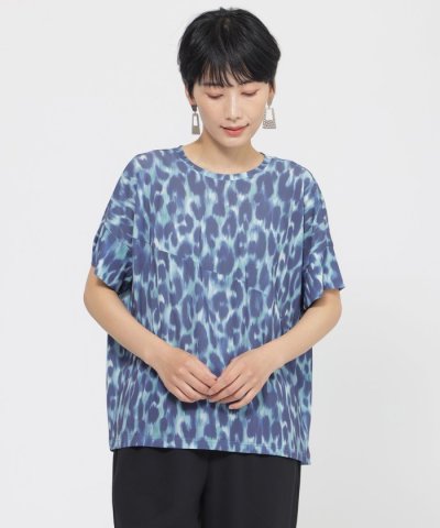 【接触冷感】【ウォシャブル】クールレオパードカットソー