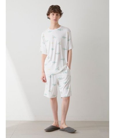 【HOMME】【接触冷感】SHARK柄ハーフパンツ