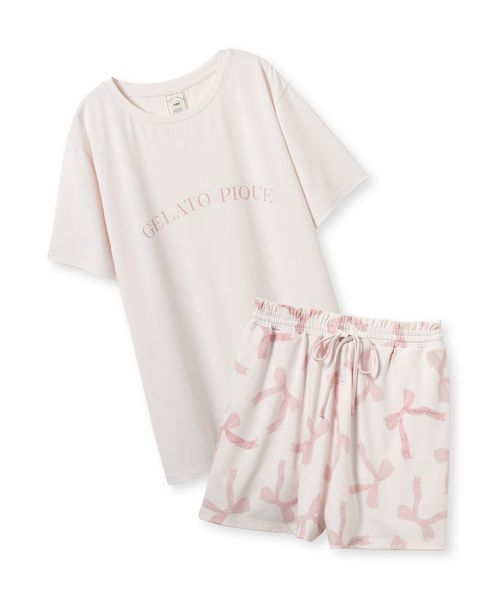 接触冷感】モチーフ4柄ワンポイントTシャツ&ショートパンツ