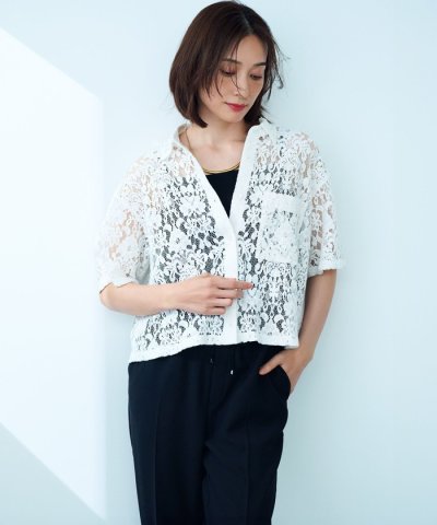 【SLOW/一部店舗限定】モチーフレース シャツ
