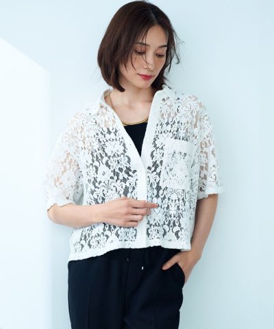 【SLOW/一部店舗限定】モチーフレース シャツ