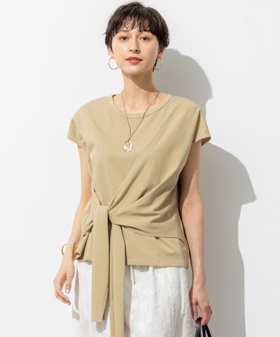 【SLOW/一部店舗限定】ライトツイストコットン サッシュデザイン Tシャツ
