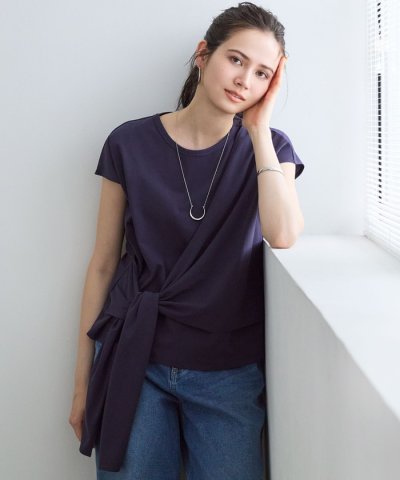 【SLOW/一部店舗限定】ライトツイストコットン サッシュデザイン Tシャツ