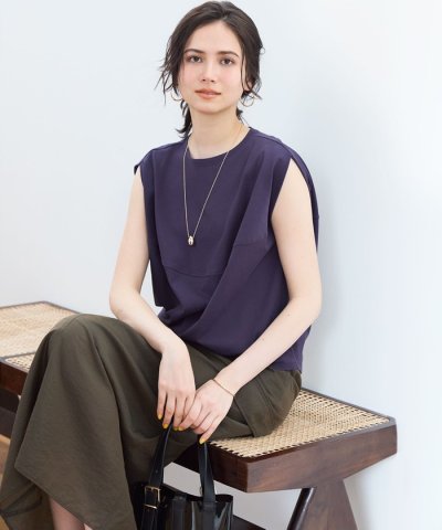 【SLOW/一部店舗限定】ライトツイストコットン 切り替えデザイン Tシャツ