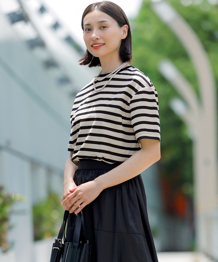 洗える】シアーフライスボーダー Tシャツ(508260771)｜阪急