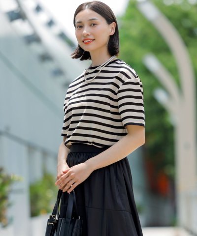 【洗える】シアーフライスボーダー Tシャツ