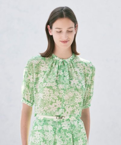 【ウォッシャブル】ブラッシュフラワー　ブラウス