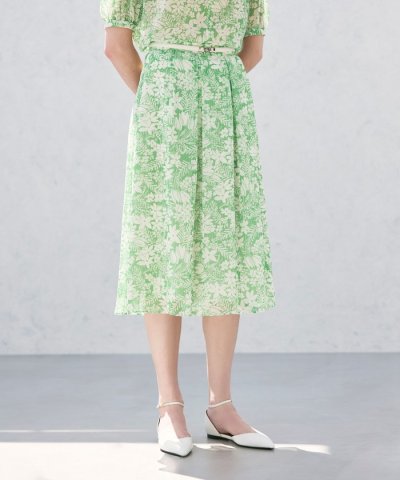 【ウォッシャブル】ブラッシュフラワー　スカート