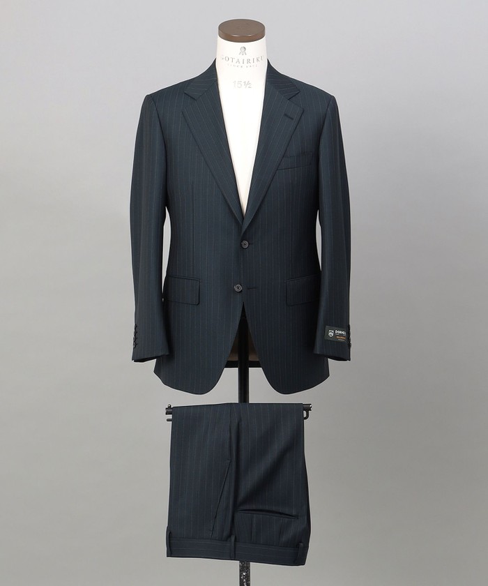 ドーメル ミレニアル 3ピーススーツ DORMEUIL 五大陸 DORMEUIL/ドーメル】ミレニアル 通年スーツ＿ダークグリーン