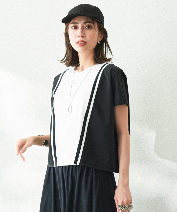接触冷感・UVケア・洗える】ゼブラ柄 TEE(508221626)｜阪急