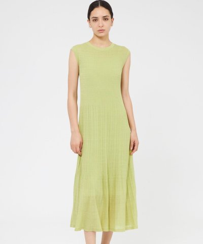 リネンナイロン リブニットドレス