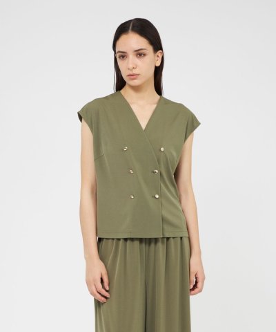 トリアセテートジャージー ダブルブレストコンパクトジレ