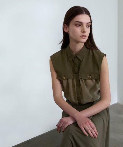 【Lu TECS】シアーコンビ クロップドシャツ