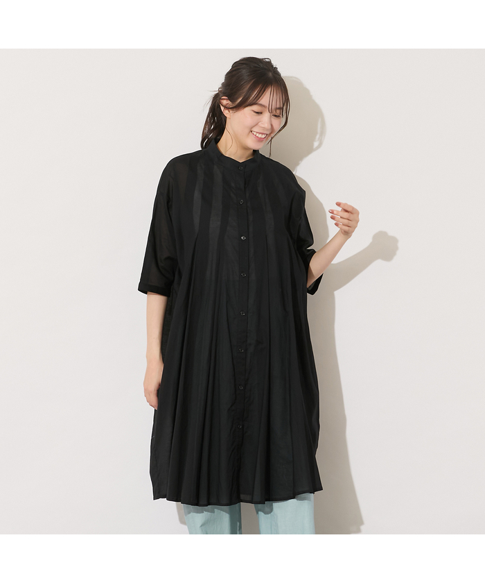 未使用　PISANO ピサーノ　チュニック　LL ブラック ピサーノ PISANO 【手洗いOK・綿100％】80ローン・タックチュニックブ