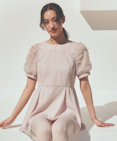 リボンチュール チュニックブラウス