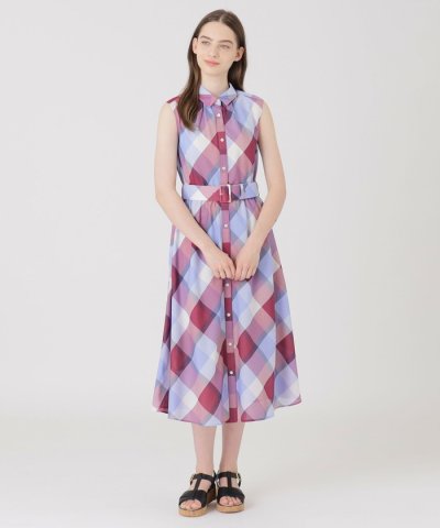 クレストブリッジチェックカラミクロスシャツドレス