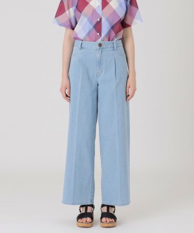 ストレッチデニムワイドパンツ