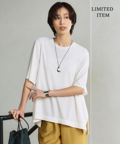 【WEB限定・洗える】シアートリコット ペプラムカットソー