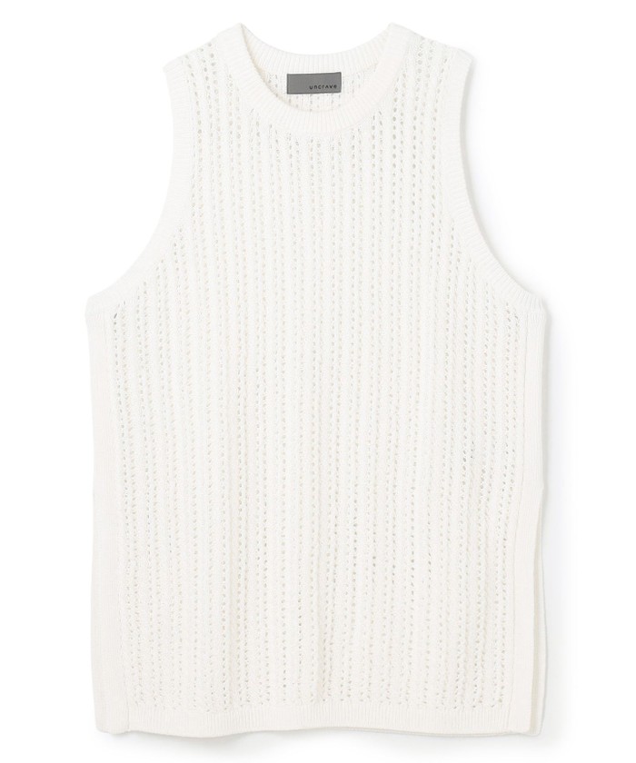 UNCRAVE シースルーケーブルニット ノースリーブトップス オフ F UNCRAVE シースルーケーブルニット ノースリーブトップス オフ F