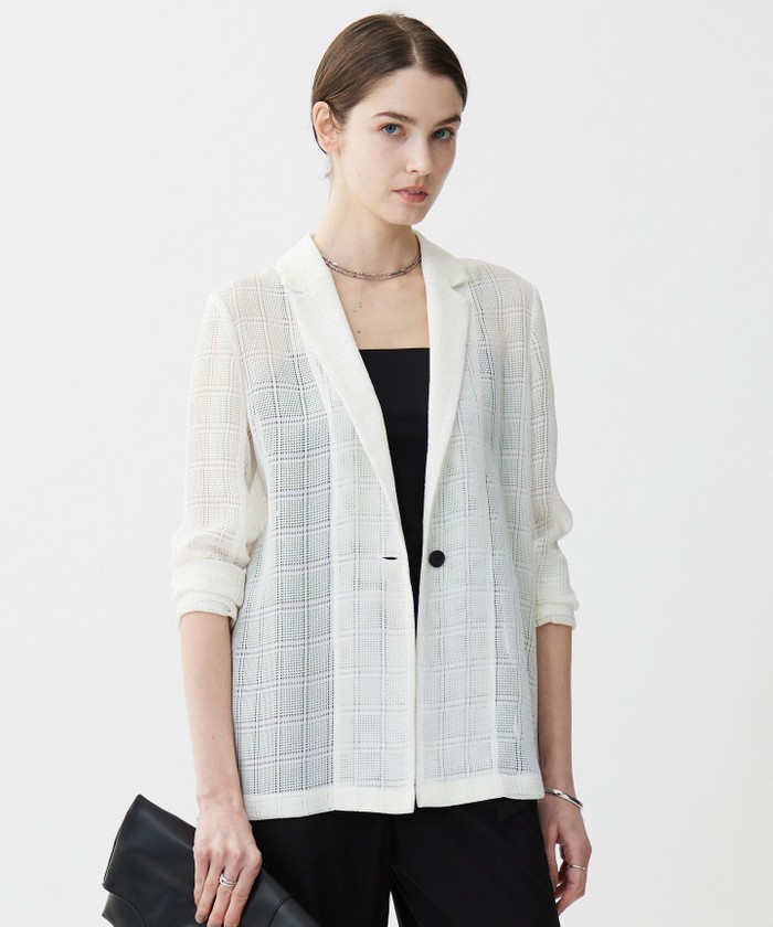 スクエアチェックレノクロス レースジャケット スクエアチェックレノクロス レースジャケット(508280457)｜阪急百貨店