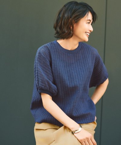 【17号サイズまで展開・カタログ掲載・洗える】チェックジャカード カットソー