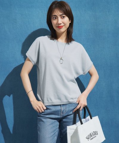 【洗える】レーヨンポリエステルストレッチ プルオーバー ラメニット