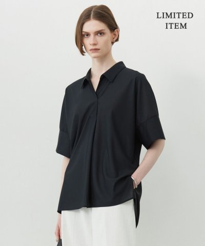 【WEB限定・洗える】シアートリコット スキッパーカットソー