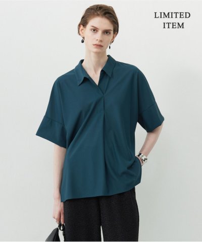 【WEB限定・洗える】シアートリコット スキッパーカットソー