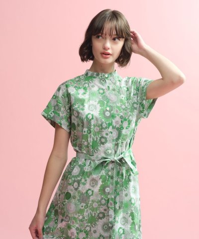 リバティバンドカラーワンピース