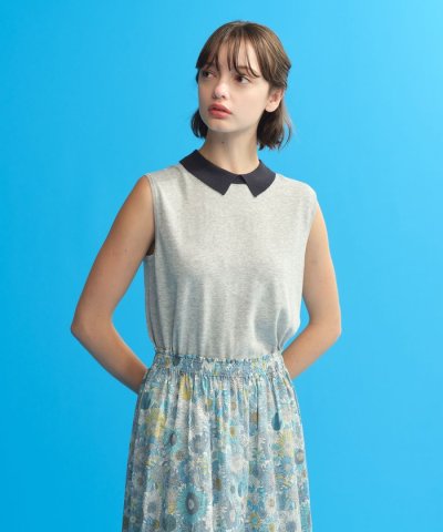 【Bi－color Knit Polo（バイカラーニットポロ）】ノースリーブ