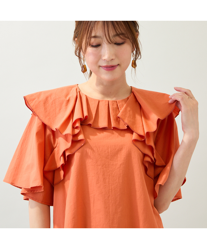 いろは　ローズティアラ　チュニックブラウス　イエロー×オレンジ　46 いろは様専用 ローズティアラ チュニックブラウス イエロー