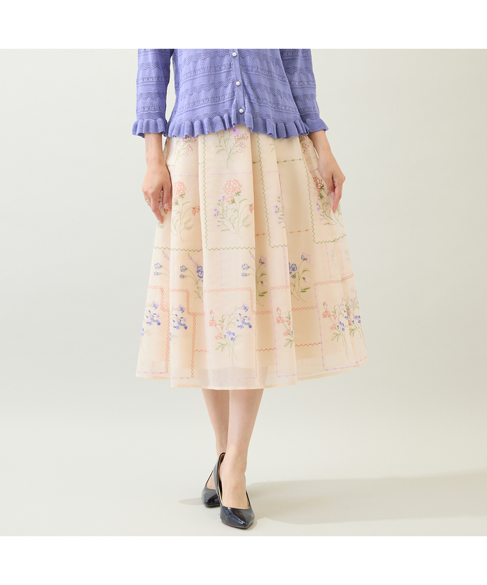 専用！！！ローズティアラ♡Rose Tiaraステキなスカート42★ 新作】チュール刺繍フレアスカート | Rose Tiara【ローズティアラ】